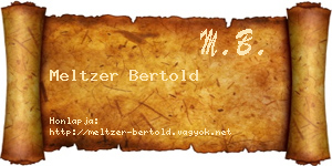 Meltzer Bertold névjegykártya